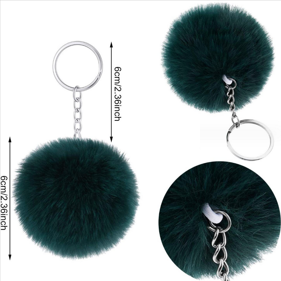 Black Pom Pom Furry Keychain