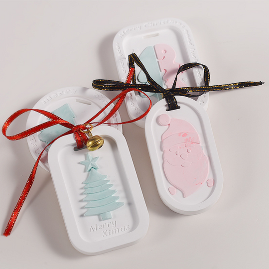 Juego de moldes de silicona con etiquetas con temática navideña