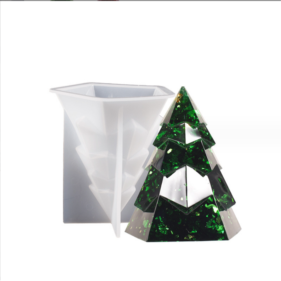 3d Christmas Tree Shape Resin Casting Silicone Mold For Diy Xmas