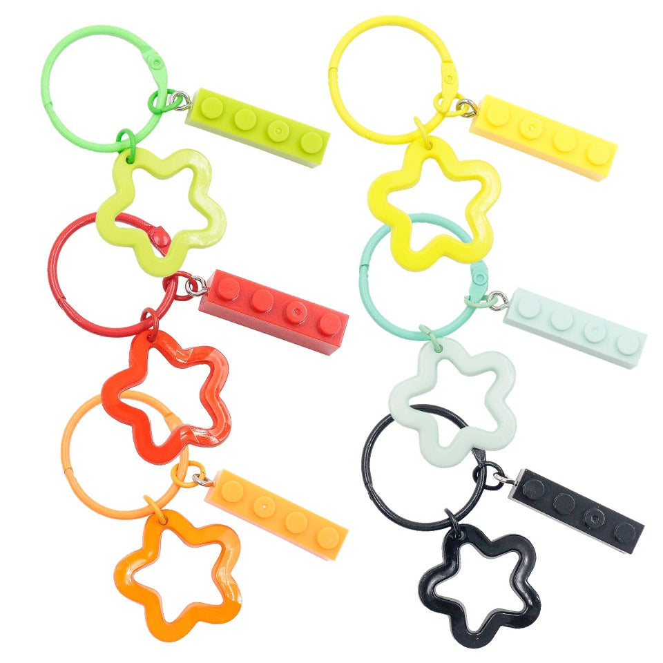 Colourful Heart Snap Clasp Key Ring (3 pieces)