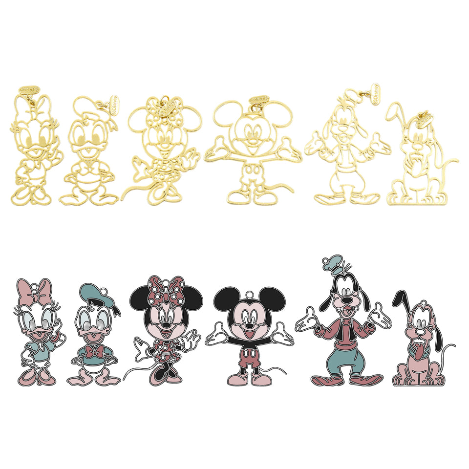 Disney Mickey & Friends Gold Open Bezel Charms (6 pieces)
