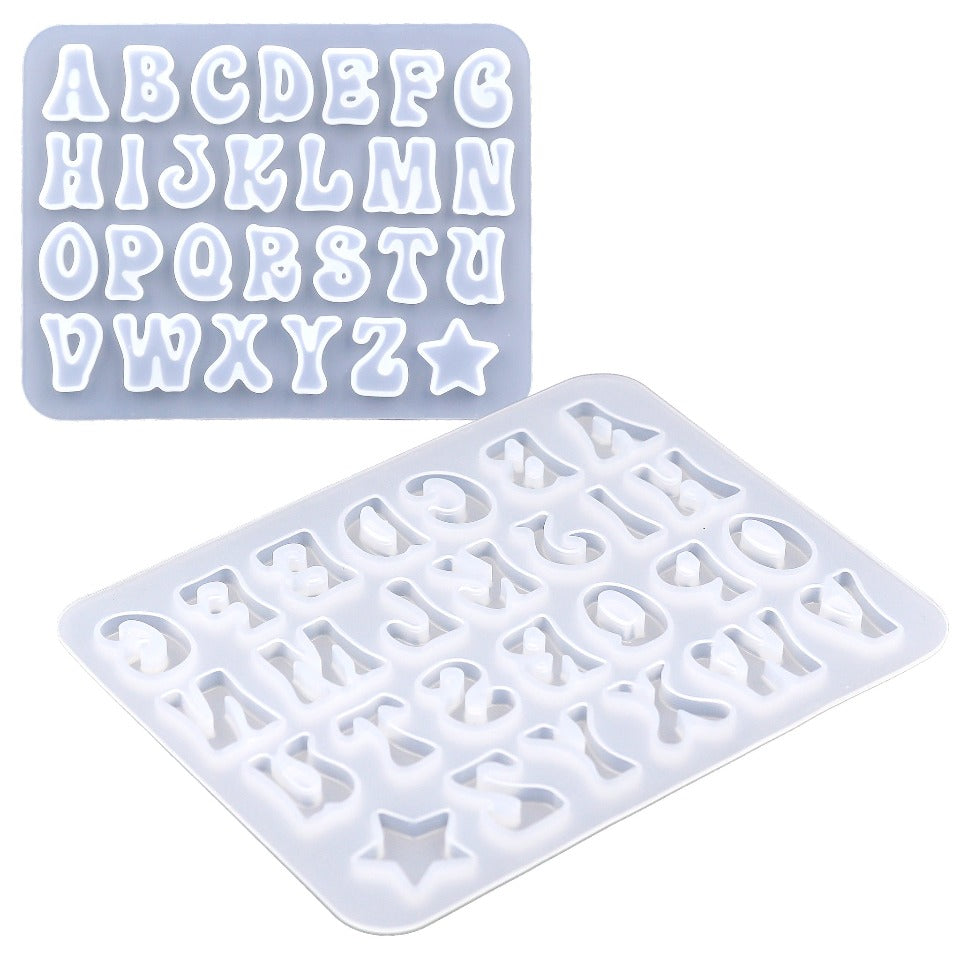 Alphabet & Numbers Silicone Mold, Resin Silicone Mold