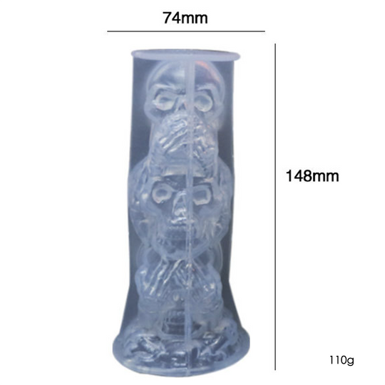 Molde de silicona de calavera de 3 cabezas de pie
