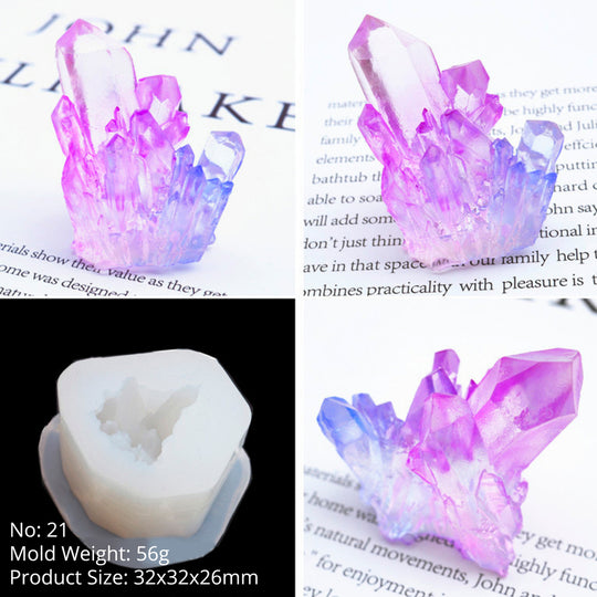 Molde de silicona de racimos de cristales