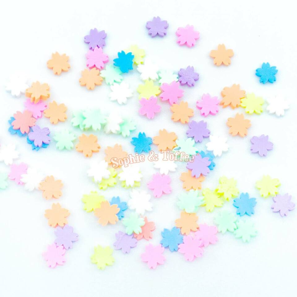 Sakura Flower Confetti Polymer Clay Fake Sprinkles Toppings (50 grams)