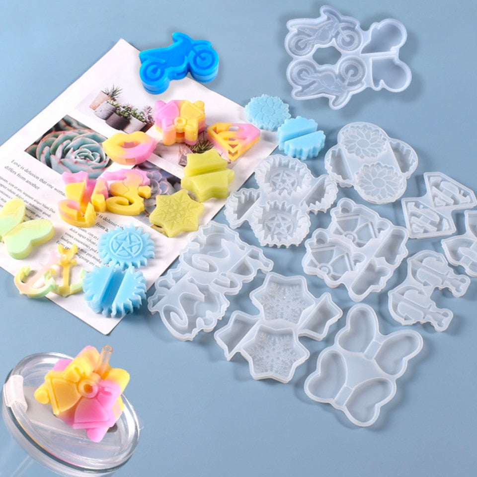 Straw Topper Silicone Mold Straw Topper DIY Resin Mold Flower Butterfly  Beach Party Decor Epoxy Resin Art Straw Attachment Mould - Silicone Molds  Wholesale & Retail - Fondant, Soap, Candy, DIY Cake Molds