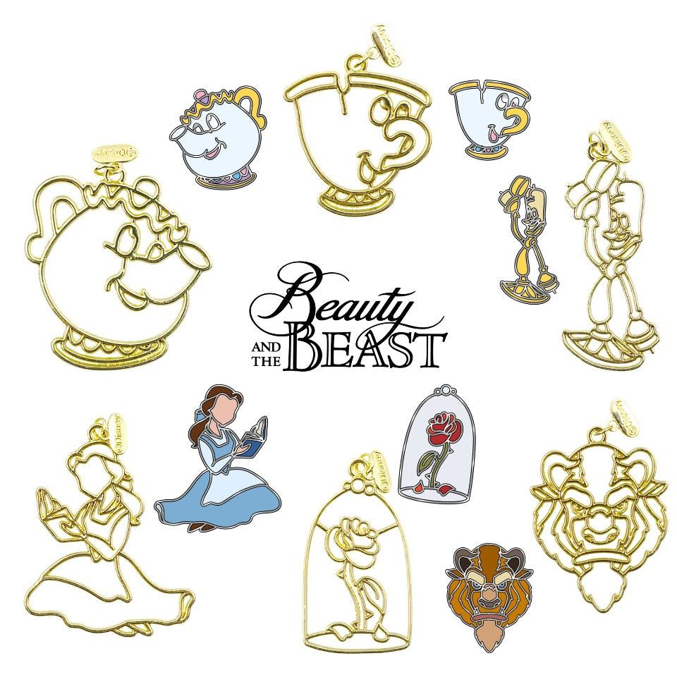Disney Beauty And The Beast Gold Open Bezel Charms (6 pieces)