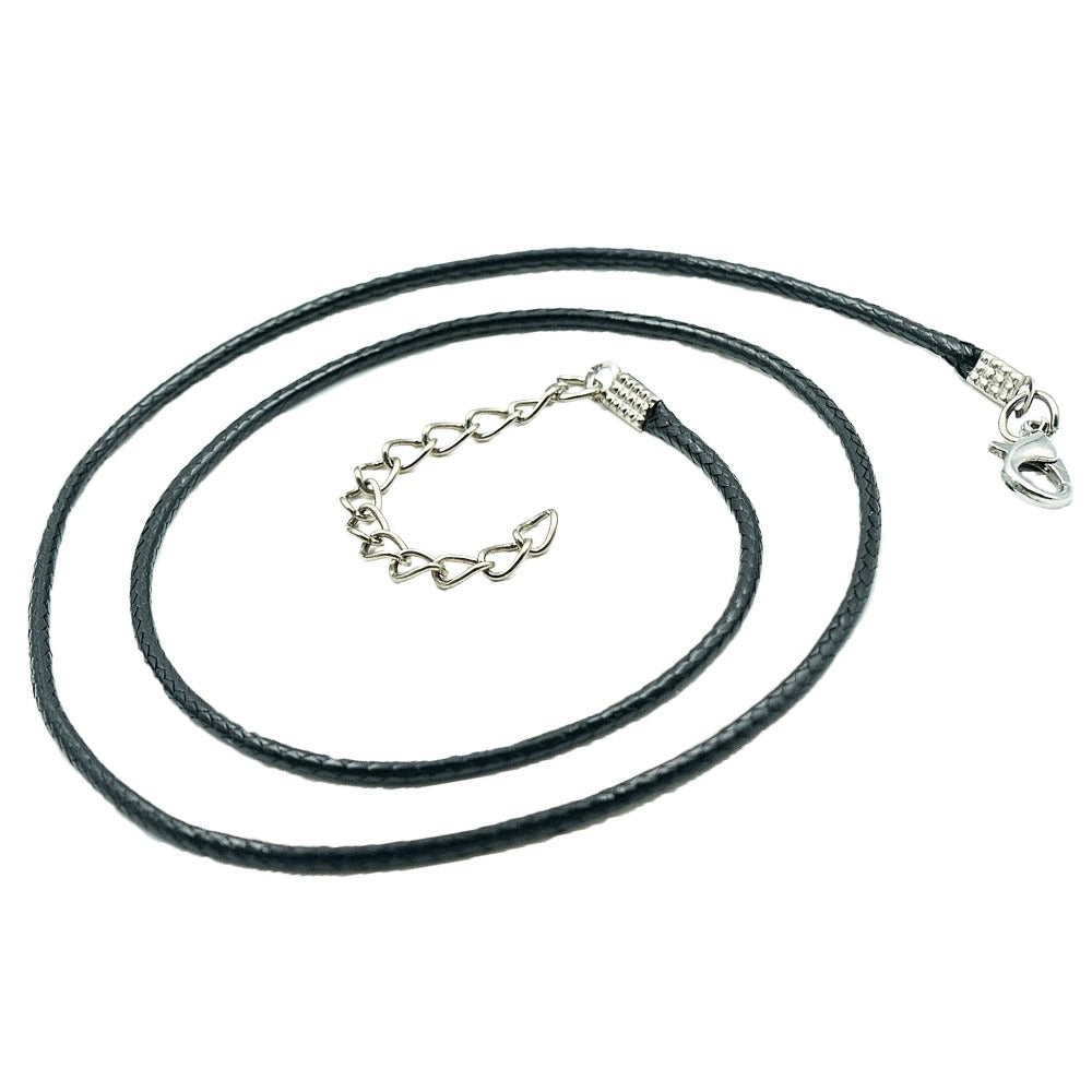 ChainsProMax Black Leather Cord Necklace Handmade Wax Rope Chain for Men  30