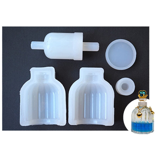 Molde de silicona para botella de perfume estriada 3D