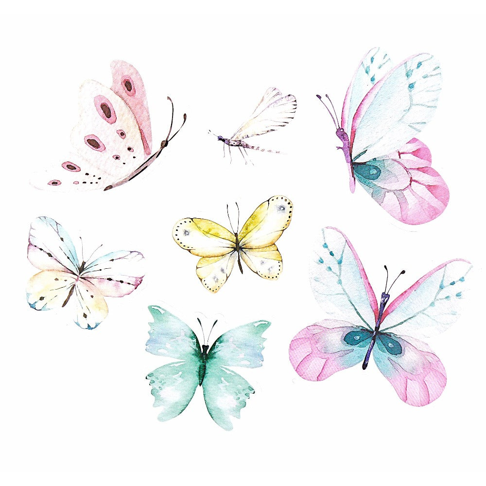 Stickers muraux flowers & butterflies Couleur coloris pastel