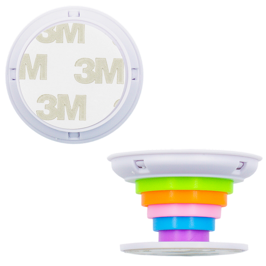 Agarre para teléfono en blanco con diseño de arcoíris (10 piezas)