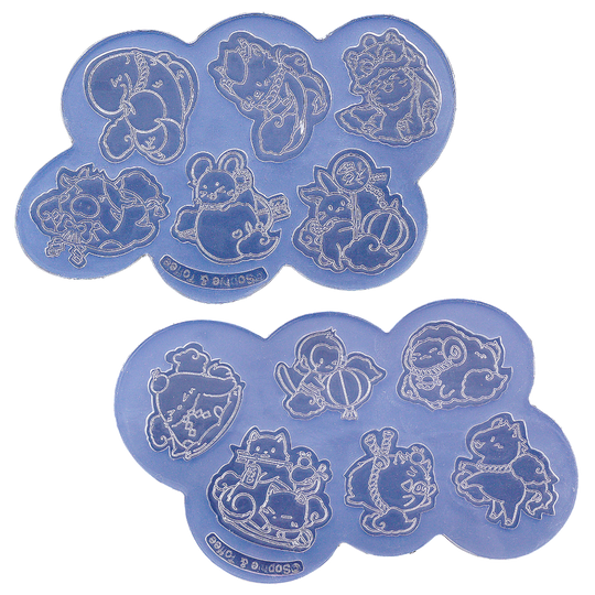 12 Chinese Lunar Zodiac Silicone Molds