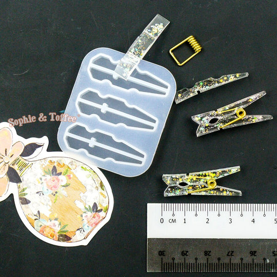 Mini Photo Paper Peg Pin Clip Silicone Mold