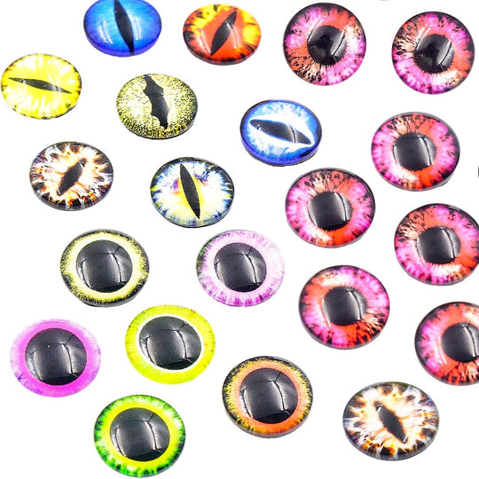 Cat Eyes Glass Cabochons (20 pieces)