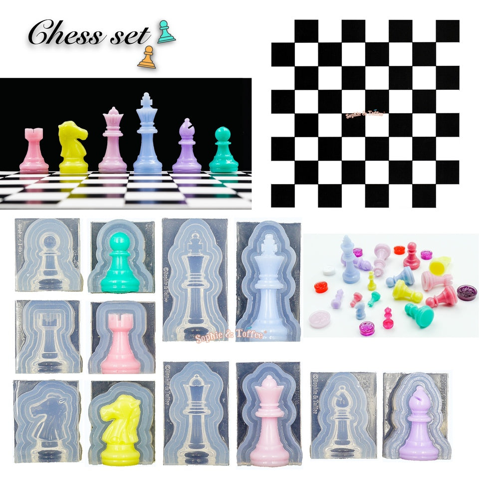 Chess Pieces Game Tokens Silicone Mold, Board Games Silicone Molds, DIY  Board Games Silicone Molds