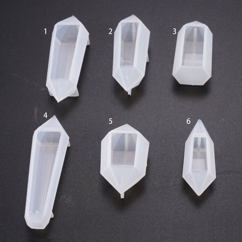 2 Cavityes Clear Mold for Crystal Facetes Drilled Beads ,Mold for