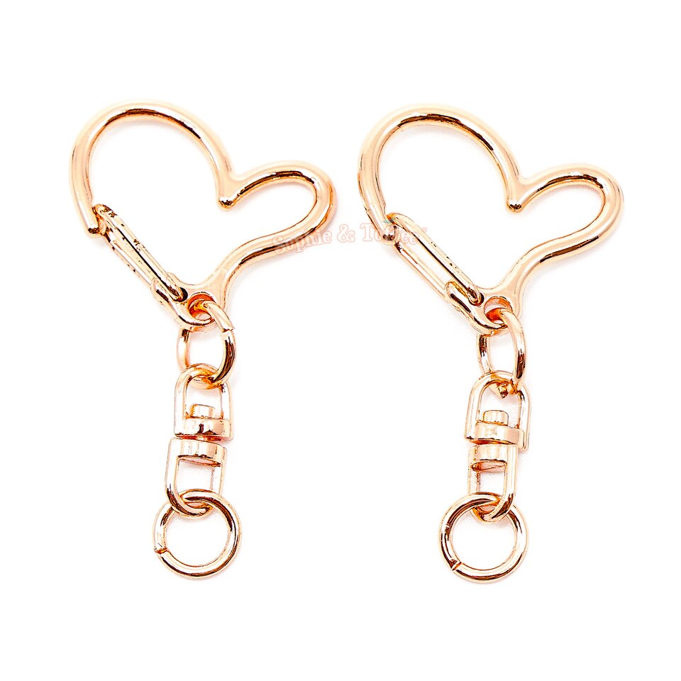 Rose Gold Heart Snap Clip Key Chain