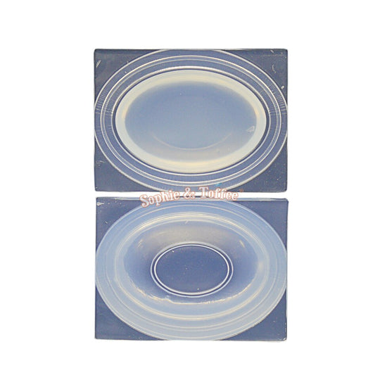 Molde de silicona en miniatura de placa ovalada 3D