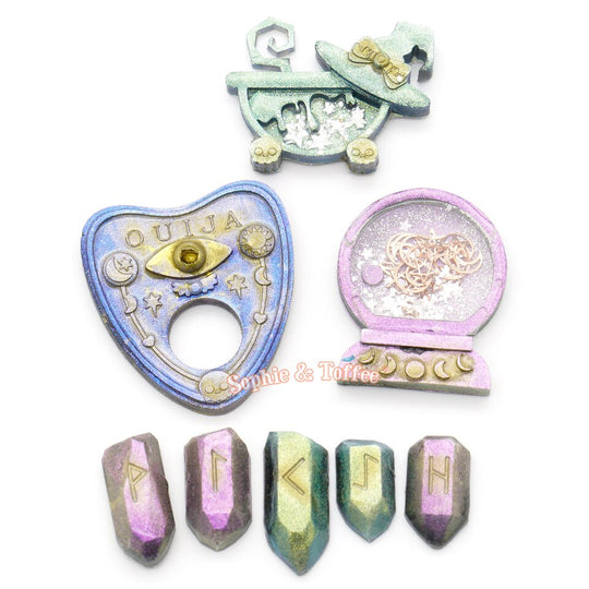 Molde de silicona de bruja con runas de Ouija