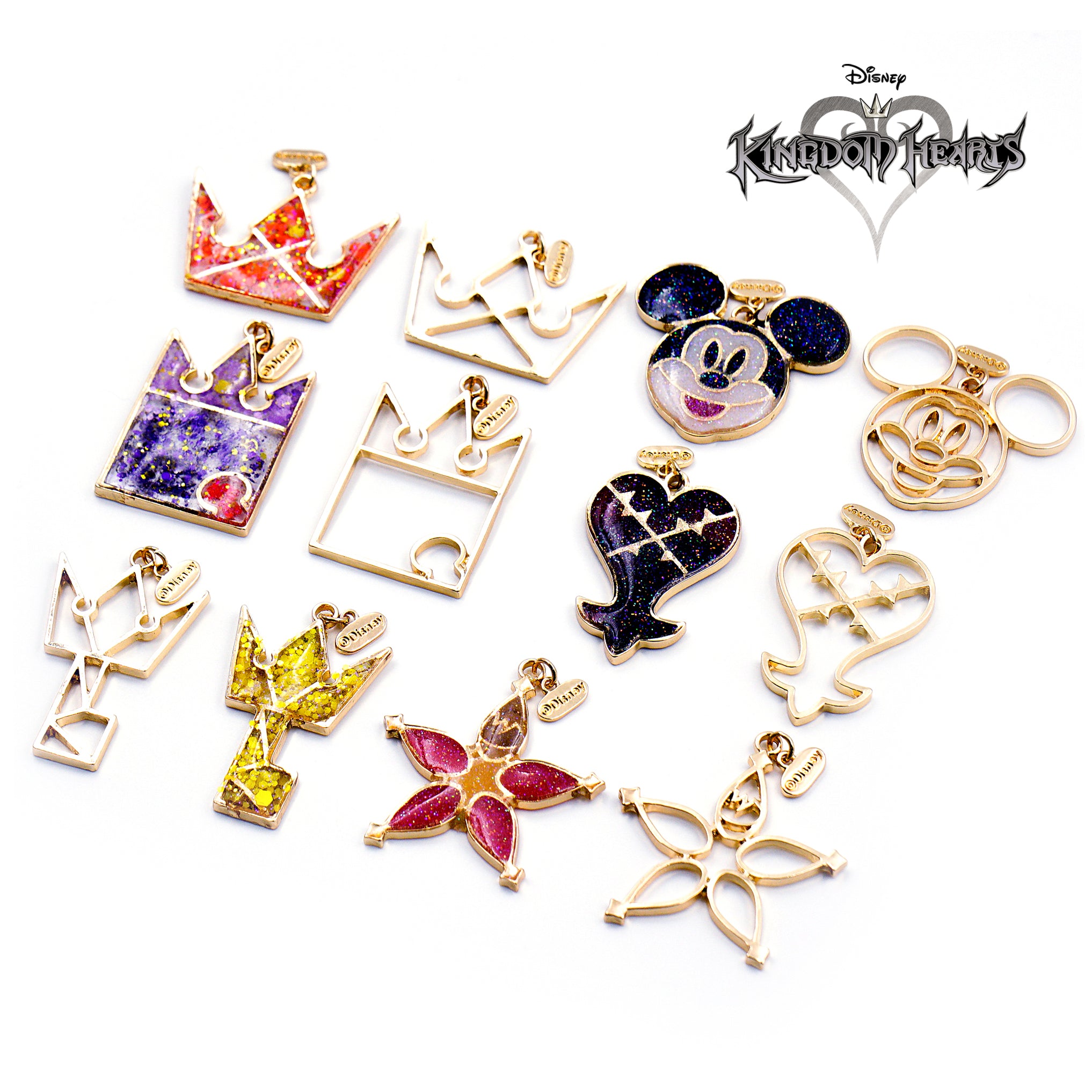 Disney Kingdom Hearts Gold Open Bezel Charms (12 pieces)