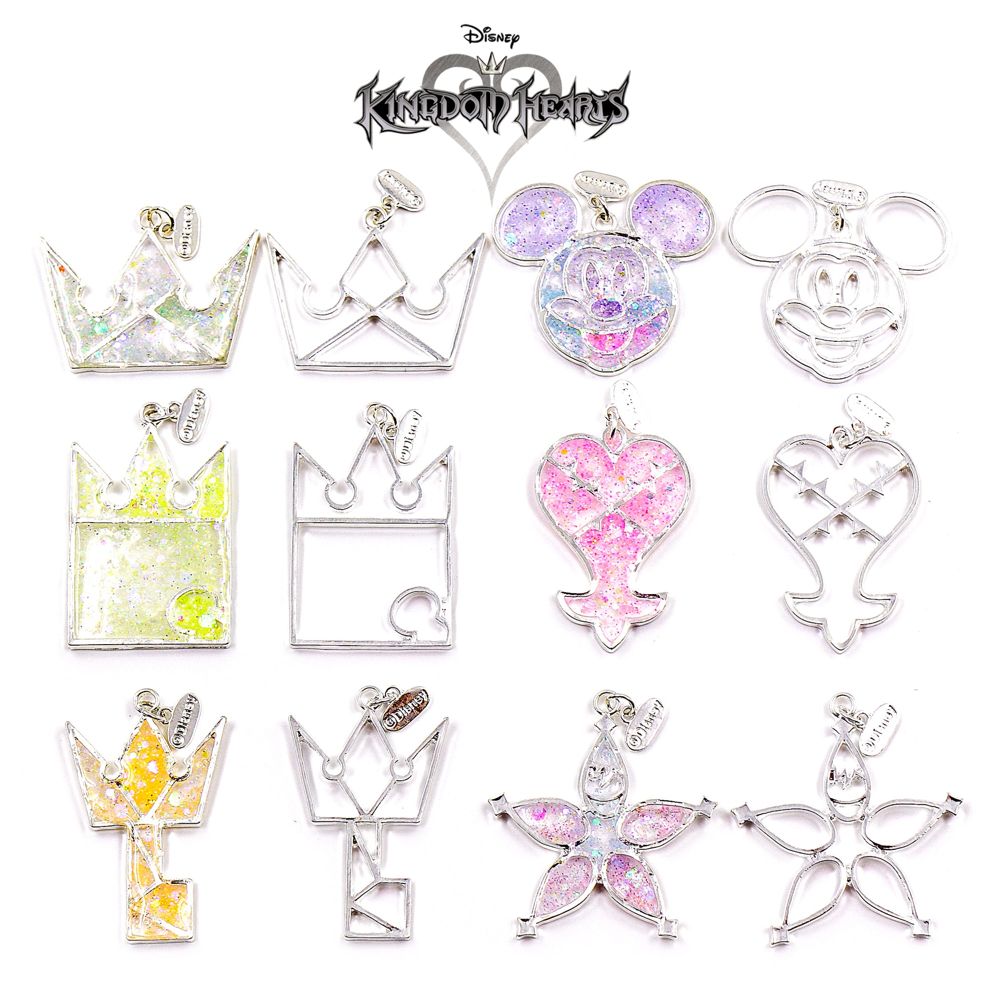 Disney Kingdom Hearts Silver Open Bezel Charms (12 pieces)