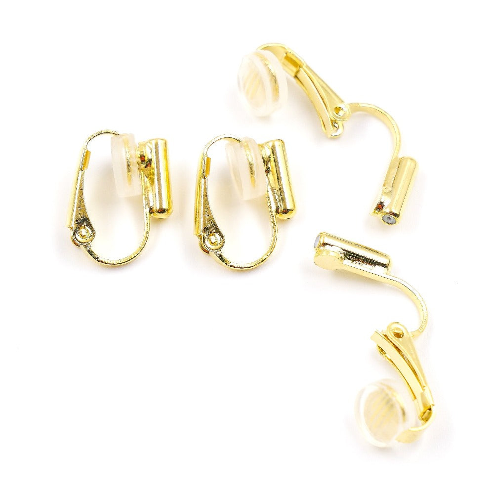 20pcs clip on earring adapters round ear clip Non Pierced Earring Converter  | eBay