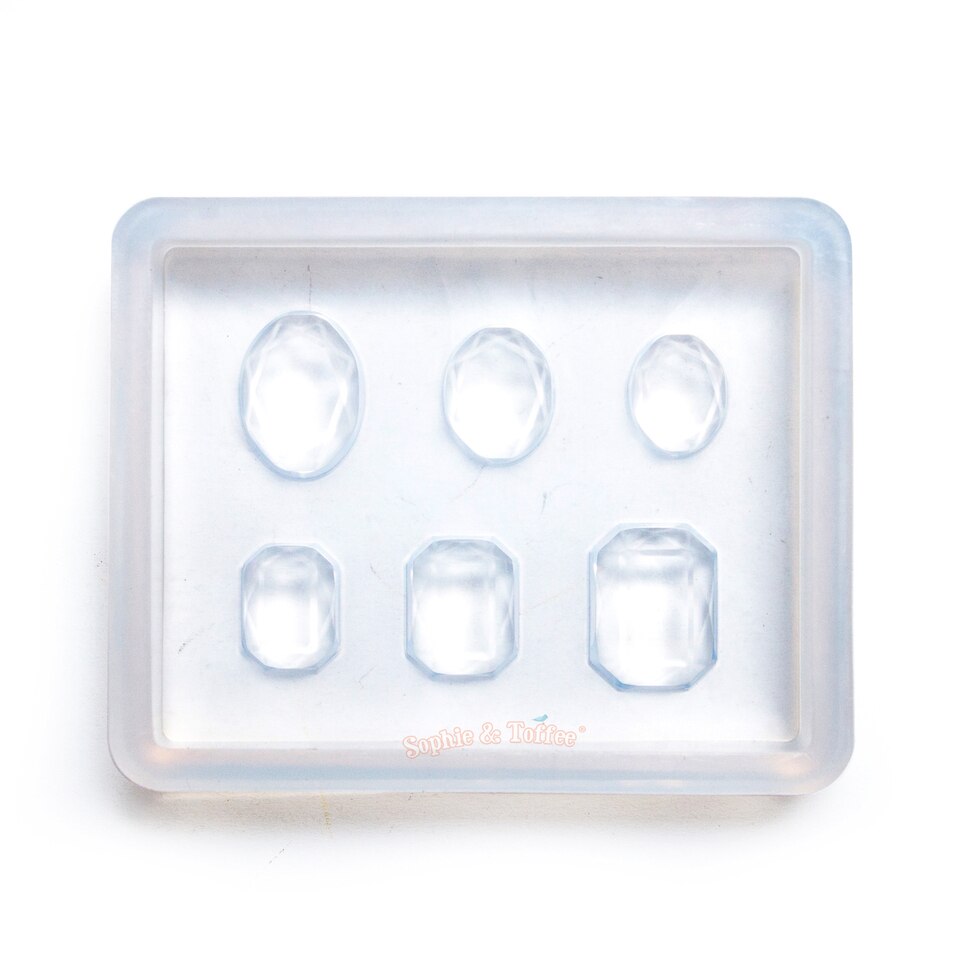 Mini Oval Gems Silicone Resin Mold, Decoden Mold, UV Resin Mould, Flexible Epoxy Resin Mold, Clear Silicone Mold