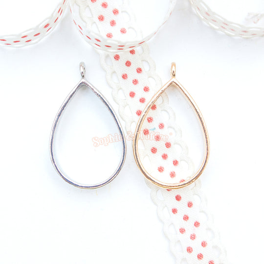 Teardrop Open Bezel Charm - 4 pieces