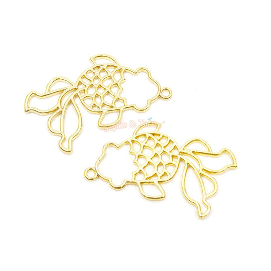 Large Goldfish Marine Open Bezel Charms