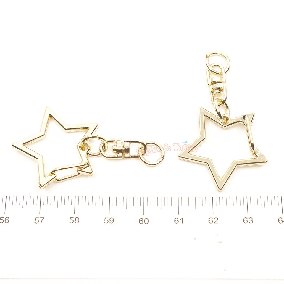 Light Gold Star Snap Clip Key Chain, Kawaii Star Snap Clip with Swivel  Ring, Lanyard Hook, Lobster Clasp, Keychain Findings