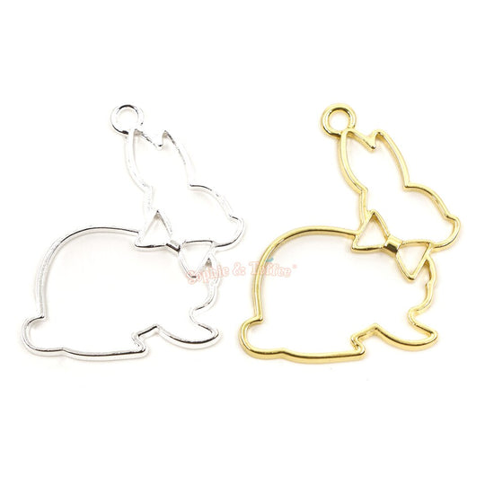 Bunny Rabbit Open Bezel Charms