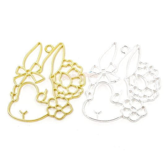 Bunny Rose Open Bezel Charms