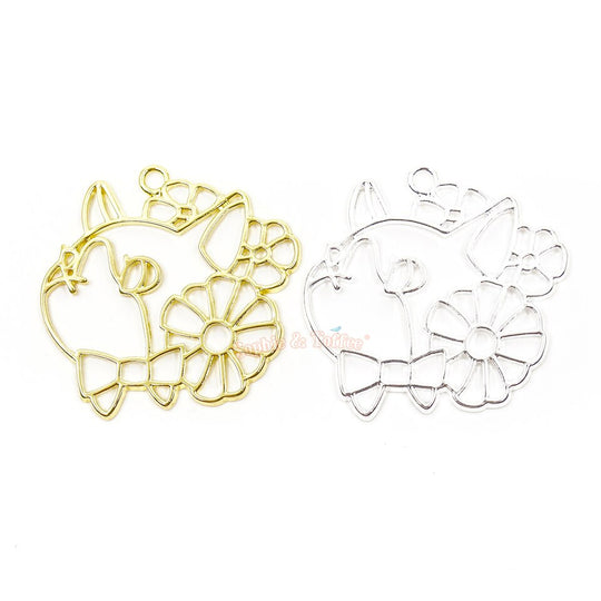 Cat Rose Open Bezel Charms (4 pieces)