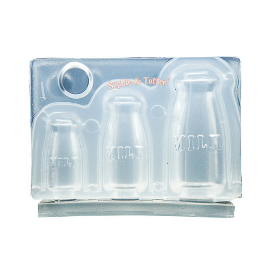 Molde de silicona para botella de leche en miniatura 3D