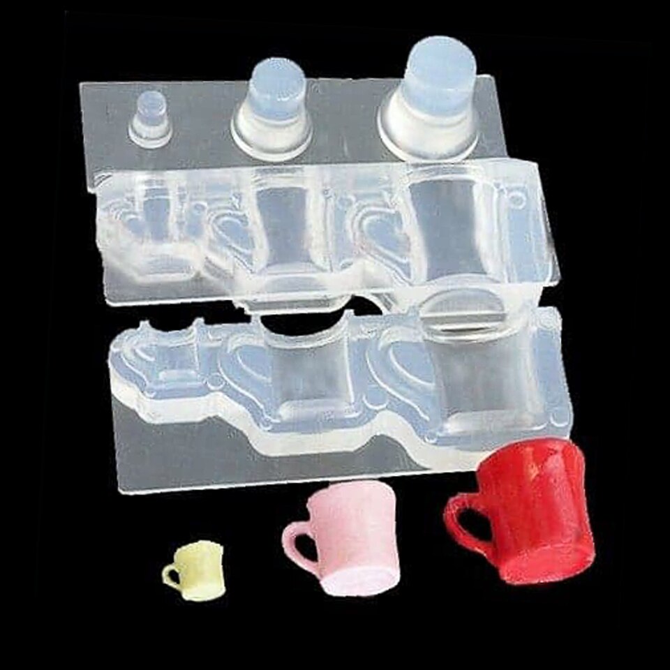 NEW Handmade Silicone Mould Miniature Cup With Milk Cups Food Drink  Beverage Toy DIY hollow bottles Type epoxy resin molds