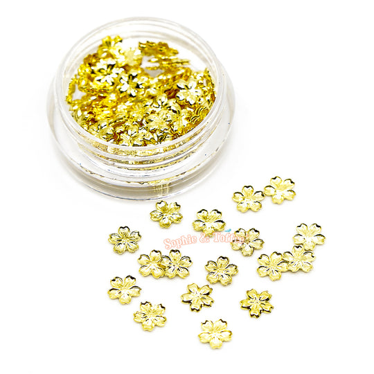 Gold Sakura Metal Embellishment Inclusions (100 pieces)