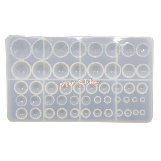 Molde de silicona de cúpula facetada de media esfera surtida