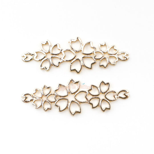Sakura Flower Cherry Blossom Petal Open Bezel Charm