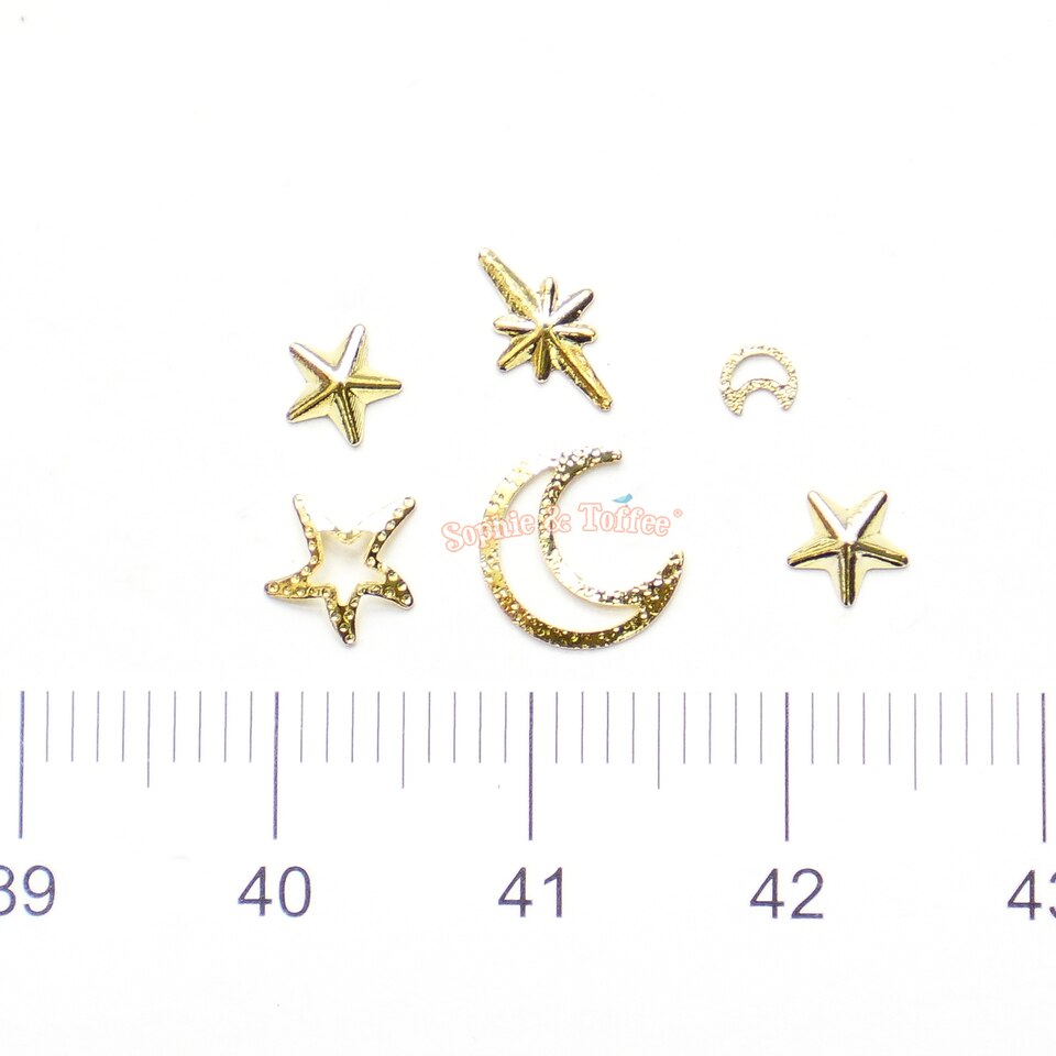 Magical Girl Star Moon Gold Assorted Inclusions Resin Fillers
