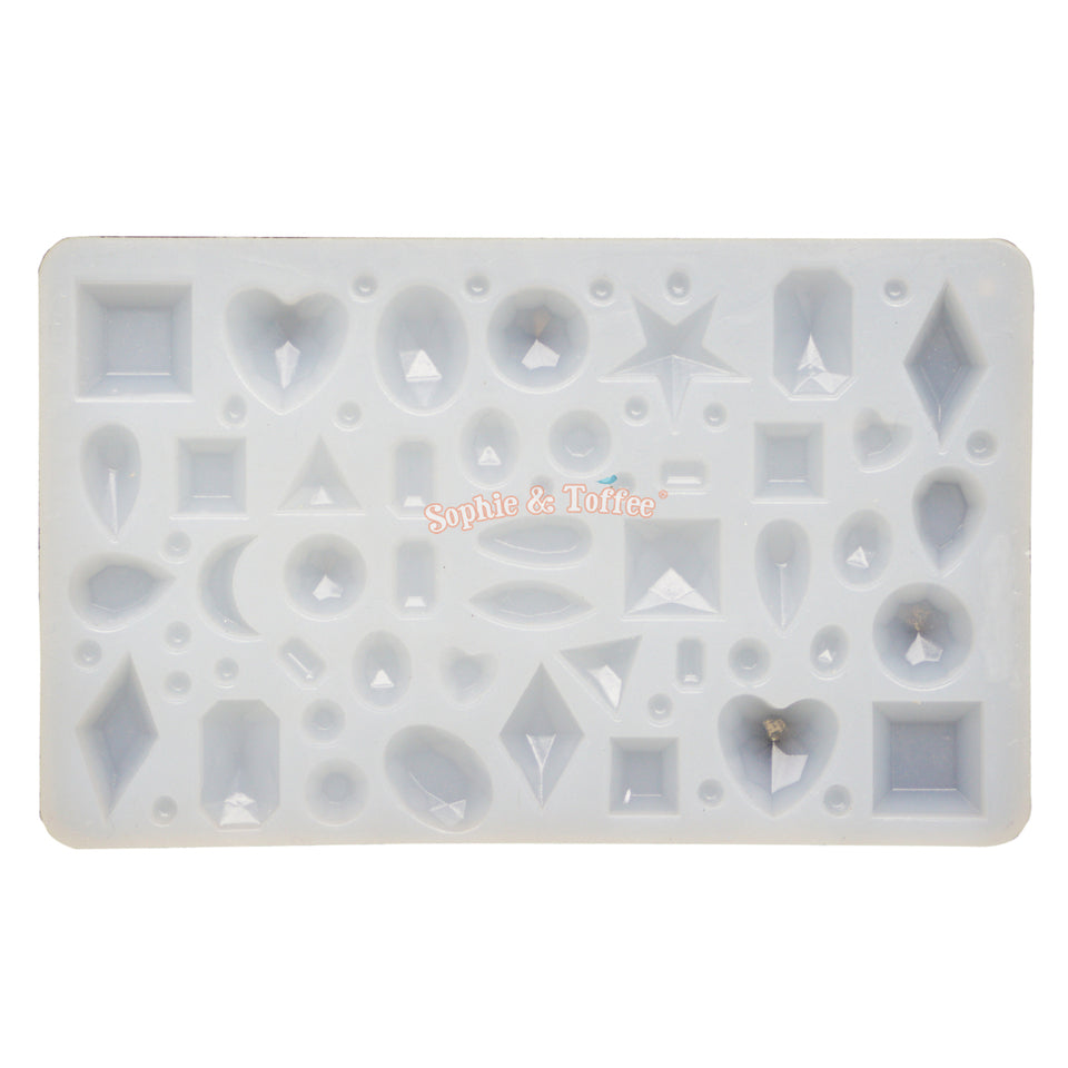 Small Faceted Gems Clear Silicone Mold