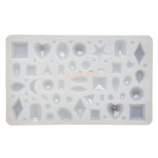 Small Faceted Gems Clear Silicone Mold