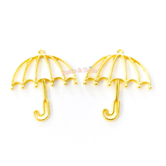 Charm de bisel abierto con forma de paraguas