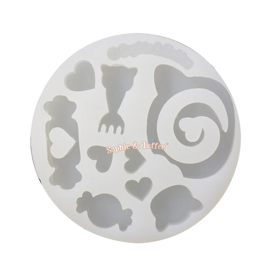 Molde de silicona para pastel enrollado con forma de gatito mordido