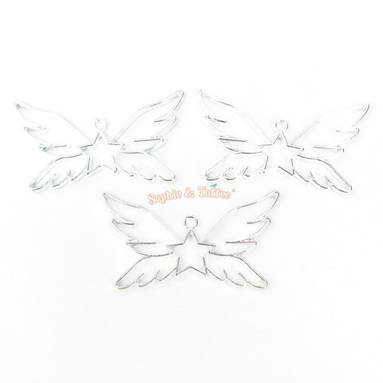 Star with Wings Silver Open Bezel