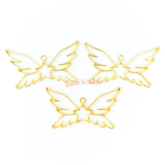 Star with Wings Gold Open Bezel