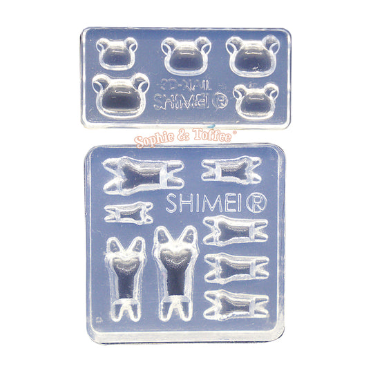 Miniature Bear Silicone Mold (2 pieces)