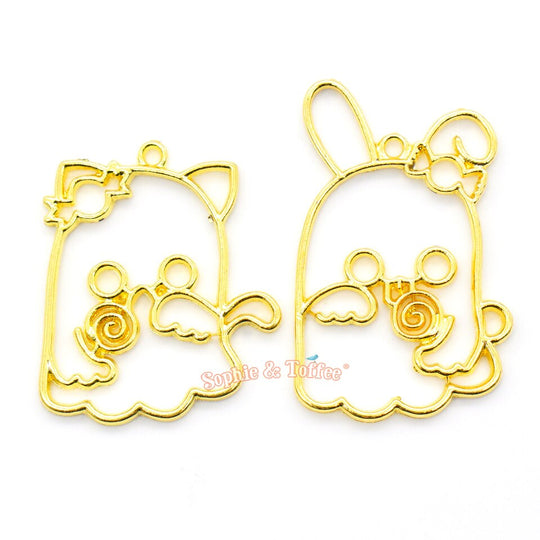 Kawaii Ghost Open Bezel Charm