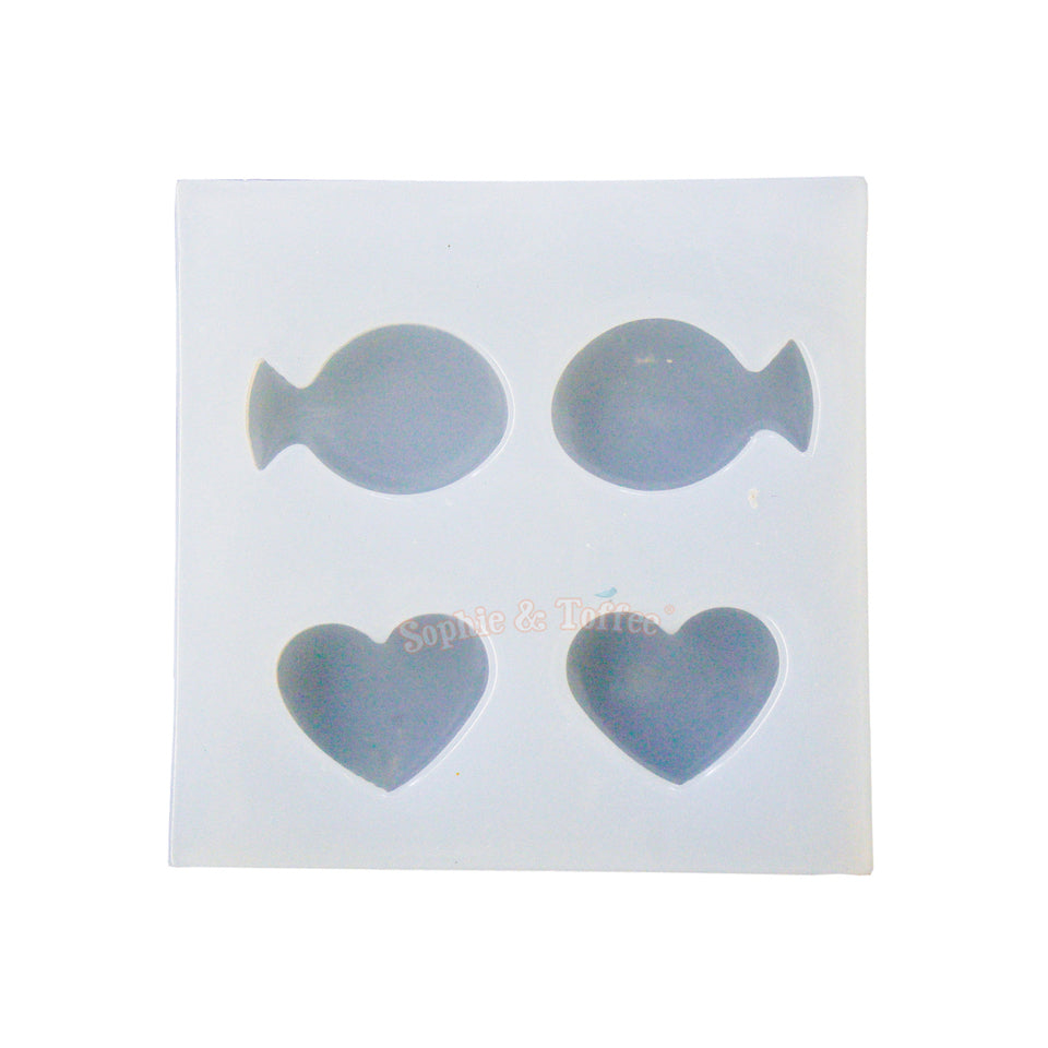 Fish and Heart Earrings Silicone Mold, Clear UV Resin Soft Mould, Kawaii  Flexible Molds