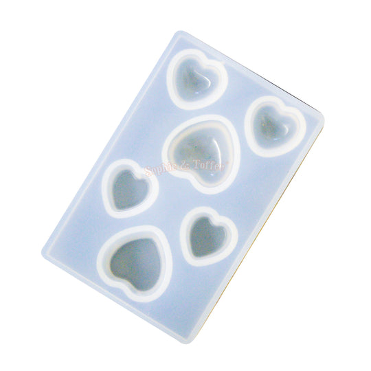 Small Heart Clear Silicone Mold (6 Cavity)