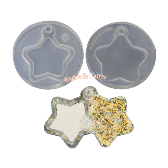 Molde para espejo compacto o medallón agitador de estrella